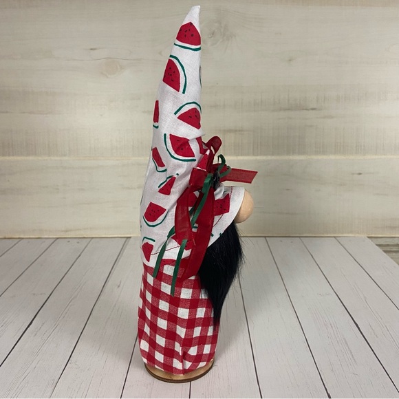 Watermelon Gnome Red White Green Tiered Tray Farmhouse Home Decor Summer Picnic - Picture 3 of 11
